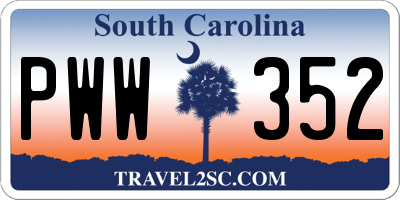 SC license plate PWW352