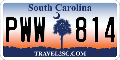 SC license plate PWW814