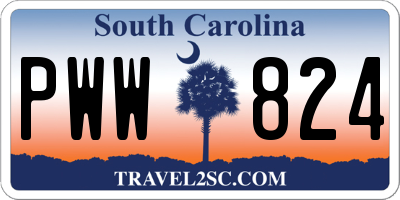 SC license plate PWW824