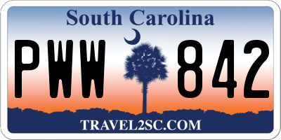 SC license plate PWW842