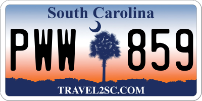 SC license plate PWW859