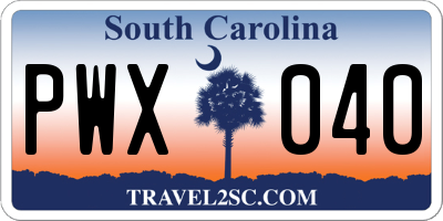 SC license plate PWX040