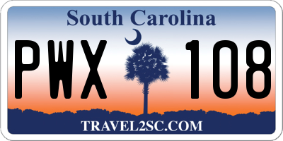 SC license plate PWX108
