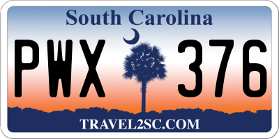 SC license plate PWX376
