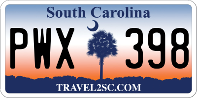 SC license plate PWX398