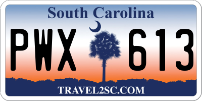 SC license plate PWX613