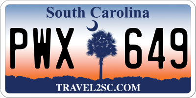 SC license plate PWX649