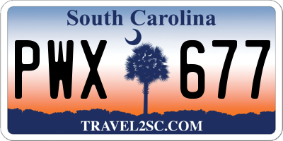 SC license plate PWX677