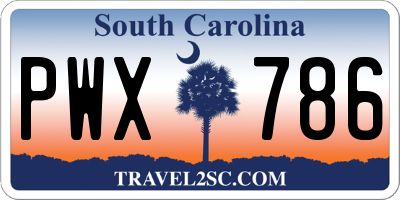 SC license plate PWX786