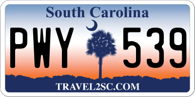 SC license plate PWY539