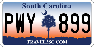 SC license plate PWY899