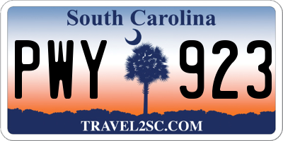 SC license plate PWY923