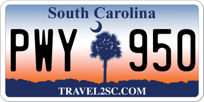 SC license plate PWY950