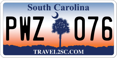 SC license plate PWZ076