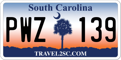 SC license plate PWZ139