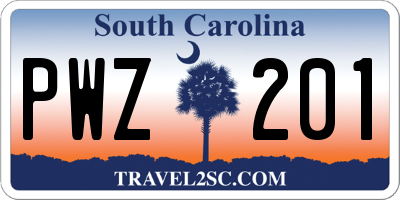 SC license plate PWZ201