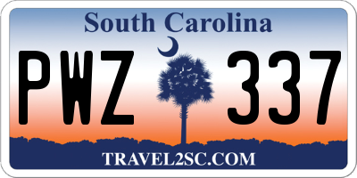 SC license plate PWZ337