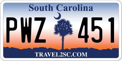SC license plate PWZ451