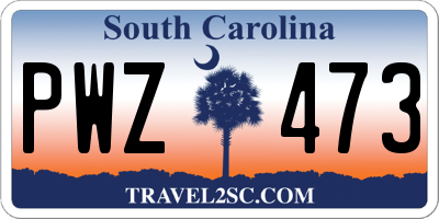 SC license plate PWZ473