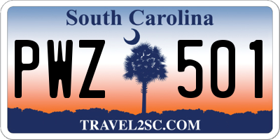 SC license plate PWZ501
