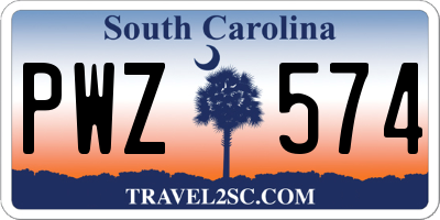 SC license plate PWZ574