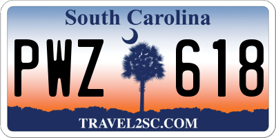 SC license plate PWZ618