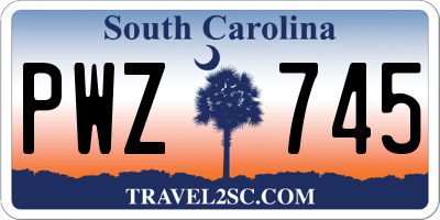 SC license plate PWZ745