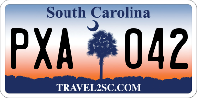 SC license plate PXA042