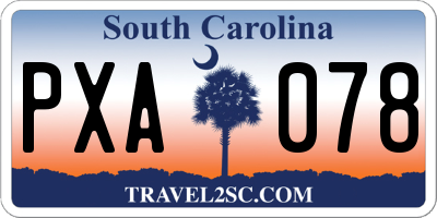 SC license plate PXA078