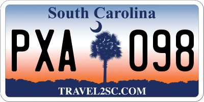 SC license plate PXA098