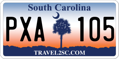 SC license plate PXA105
