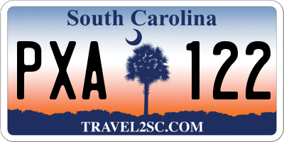 SC license plate PXA122