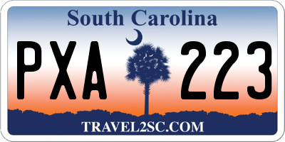 SC license plate PXA223