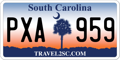 SC license plate PXA959