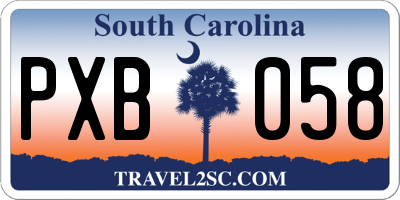 SC license plate PXB058