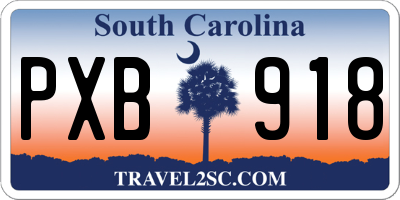 SC license plate PXB918