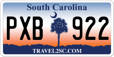SC license plate PXB922