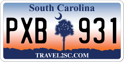 SC license plate PXB931