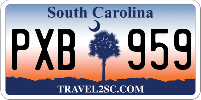 SC license plate PXB959