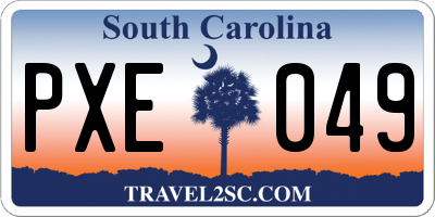 SC license plate PXE049