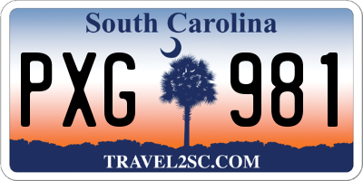 SC license plate PXG981