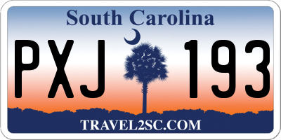 SC license plate PXJ193