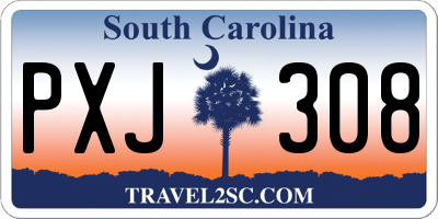 SC license plate PXJ308
