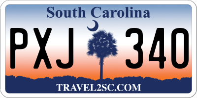 SC license plate PXJ340
