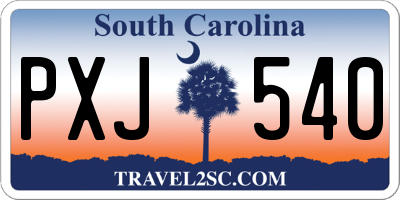 SC license plate PXJ540