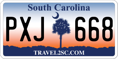 SC license plate PXJ668
