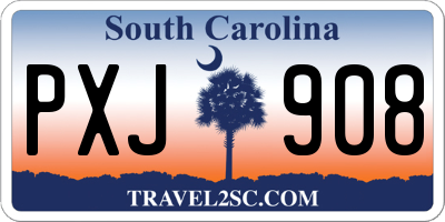SC license plate PXJ908