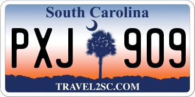 SC license plate PXJ909