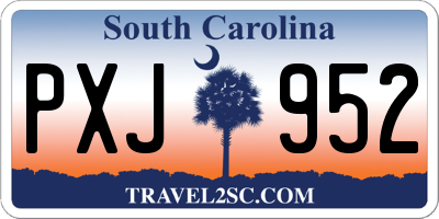 SC license plate PXJ952