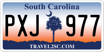 SC license plate PXJ977